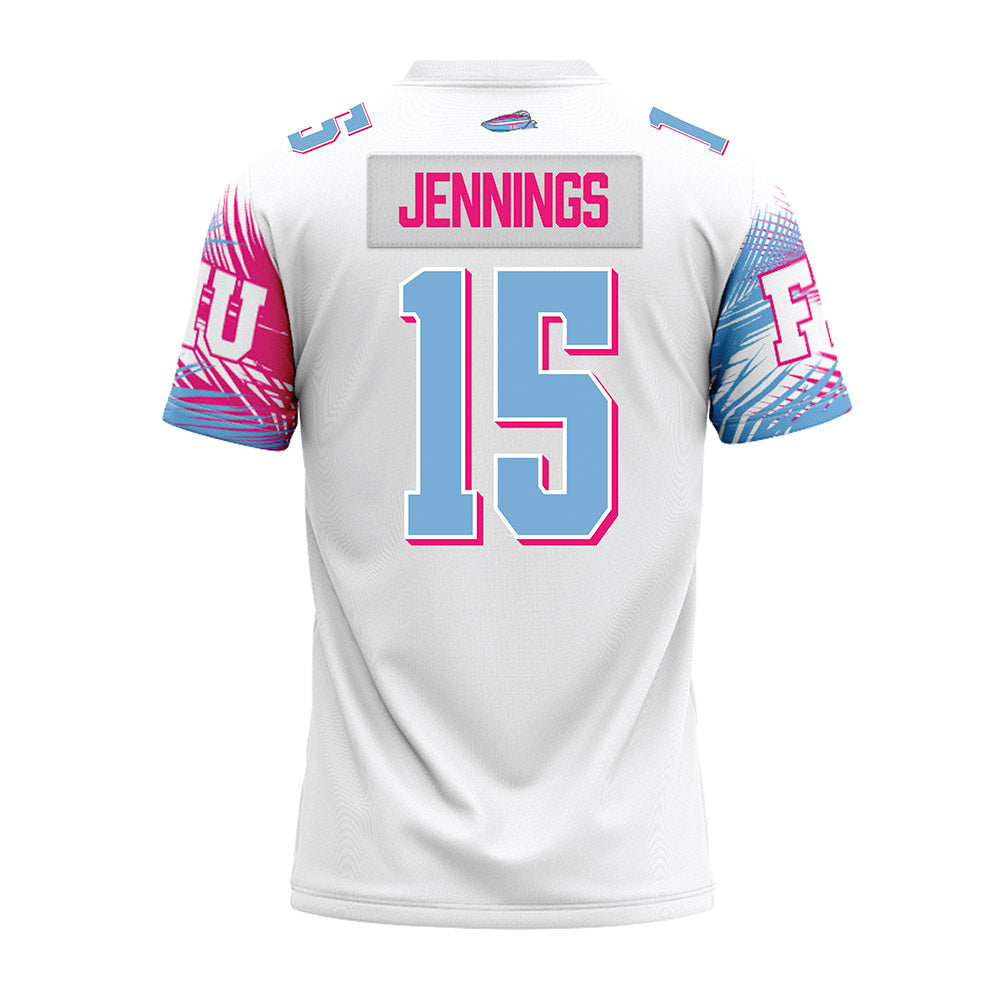 FIU - NCAA Football : Nathan Jennings - Vice White Premium Football Jersey-1