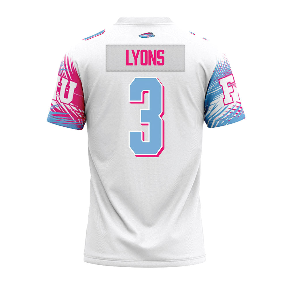 FIU - NCAA Football : Devonte Lyons - Vice White Premium Football Jersey-1