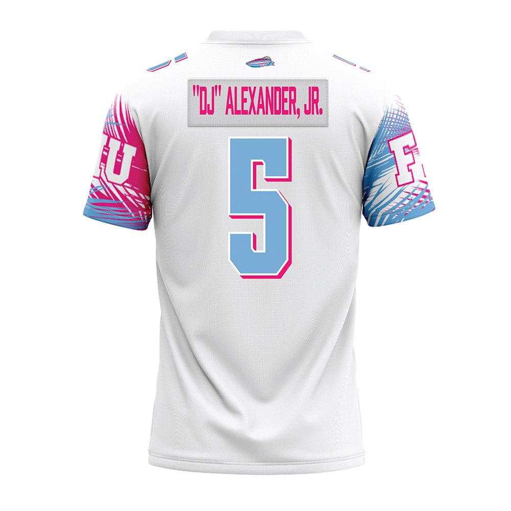 FIU - NCAA Football : Delancy "DJ" Alexander, Jr. - Vice White Premium Football Jersey-1