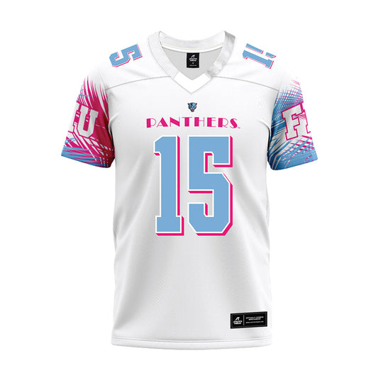 FIU - NCAA Football : Donovan Giles - Vice White Premium Football Jersey-0
