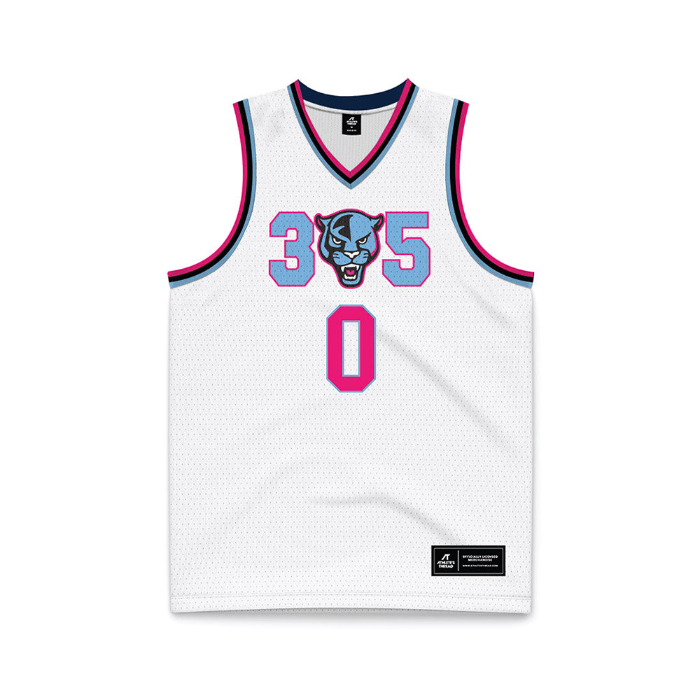 FIU - NCAA Men's Basketball : Mikey Kelvin II - Vice White Basketball Jersey-0