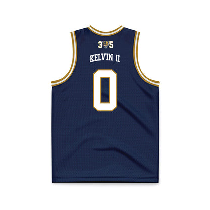 FIU - NCAA Men's Basketball : Mikey Kelvin II - Road BLue Basketball Jersey-1