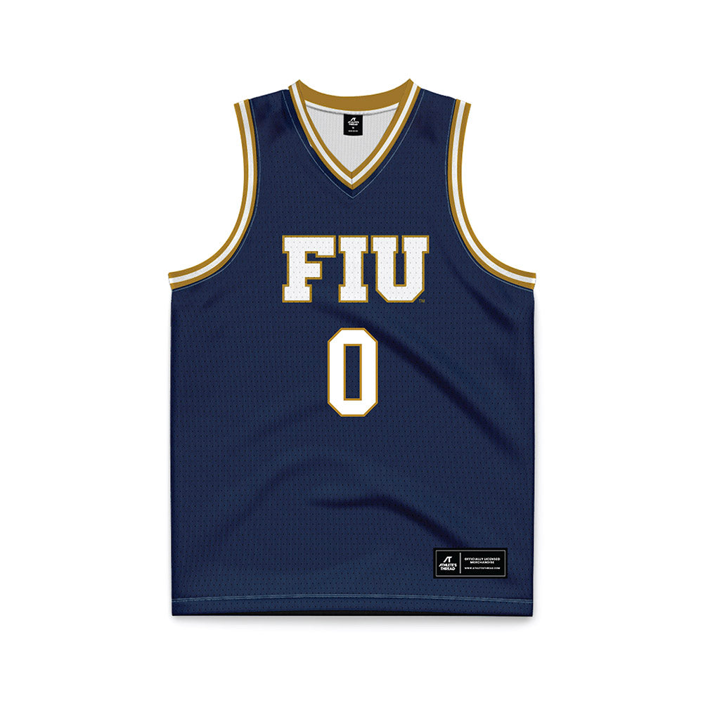 FIU - NCAA Men's Basketball : Mikey Kelvin II - Road BLue Basketball Jersey-0