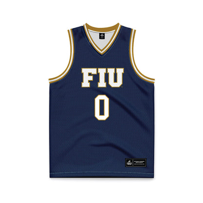 FIU - NCAA Men's Basketball : Mikey Kelvin II - Road BLue Basketball Jersey-0
