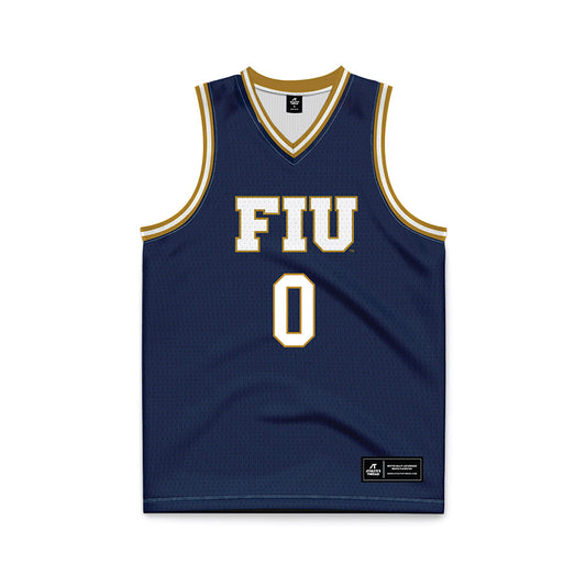 FIU - NCAA Men's Basketball : Mikey Kelvin II - Road BLue Basketball Jersey-0