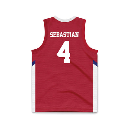 American - NCAA Men's Basketball : Kade Sebastian - Red Basketball Jersey-1