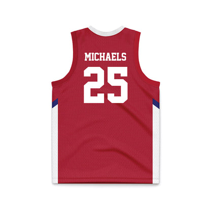 American - NCAA Men's Basketball : Eric Michaels - Red Basketball Jersey-1