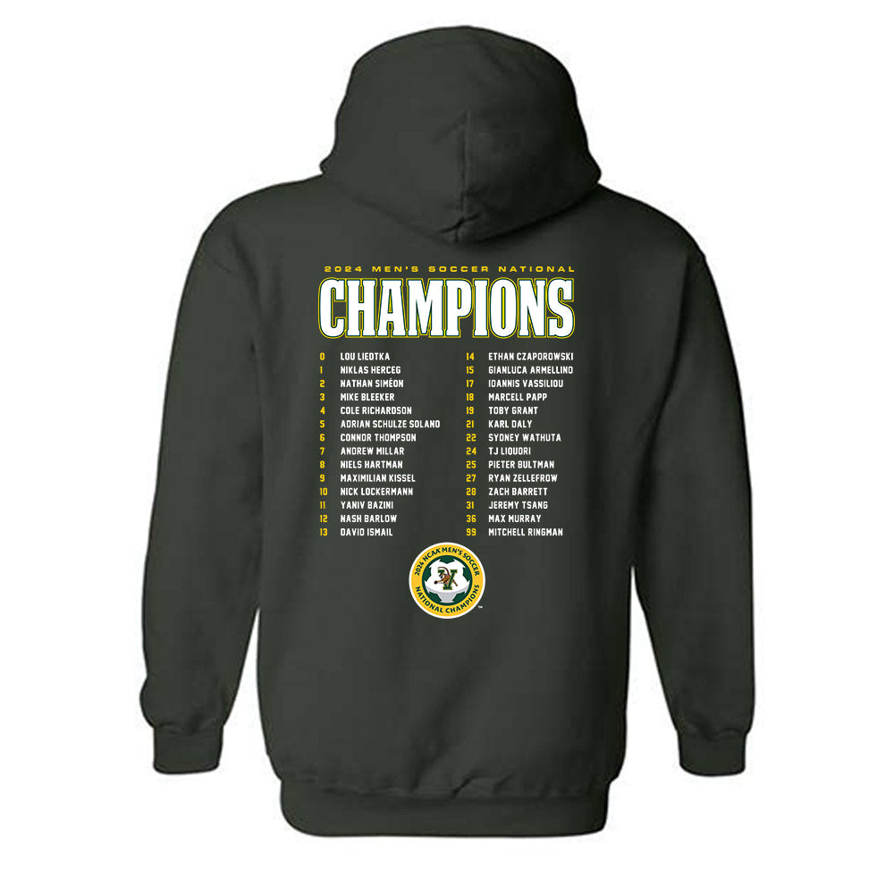 UVM - NCAA Men's Soccer : - National Champs Roster Hooded Sweatshirt-1