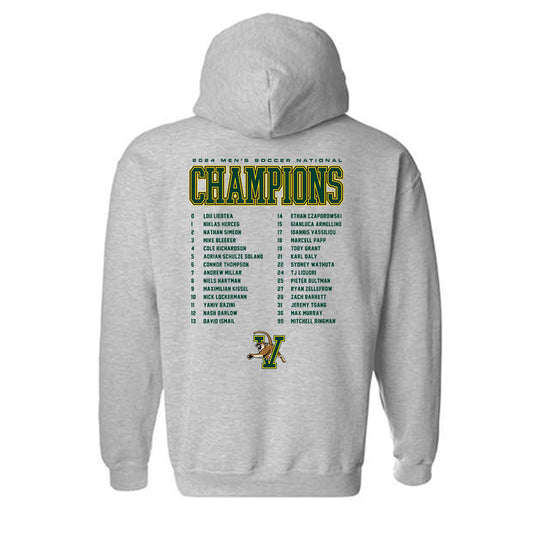 UVM - NCAA Men's Soccer : - National Champs Roster Hooded Sweatshirt-1