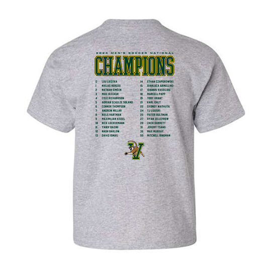 UVM - NCAA Men's Soccer : - National Champs Roster Youth T-Shirt-1