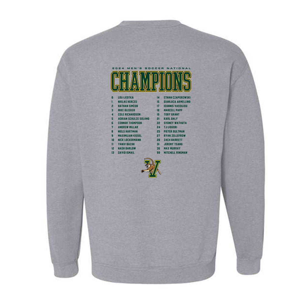 UVM - NCAA Men's Soccer : - National Champs Roster Crewneck Sweatshirt-1