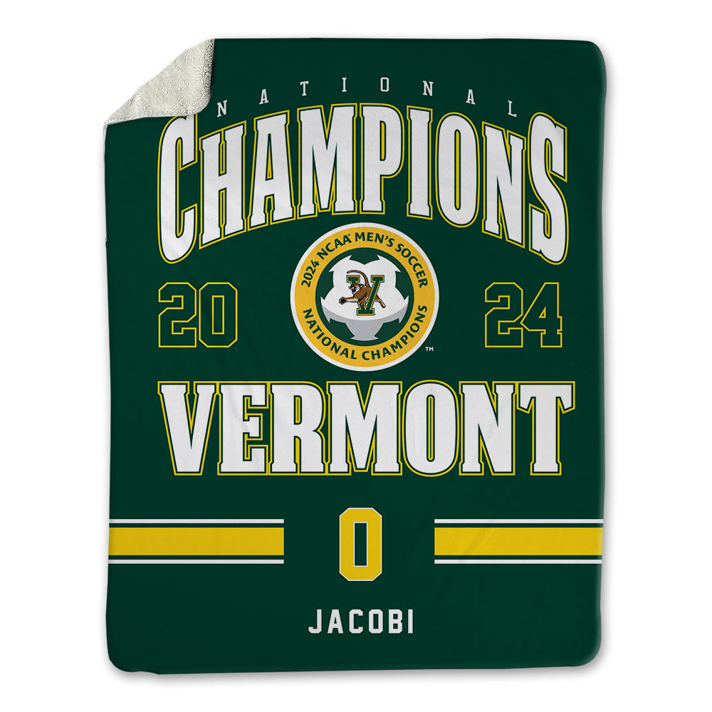 UVM - NCAA Men's Soccer : Jake Jacobi - National Champs Blanket-0