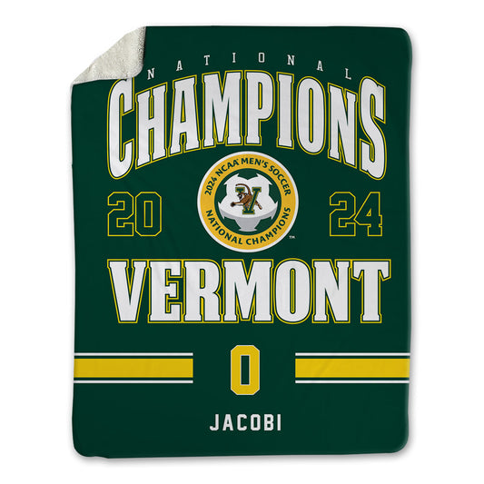 UVM - NCAA Men's Soccer : Jake Jacobi - National Champs Blanket-0