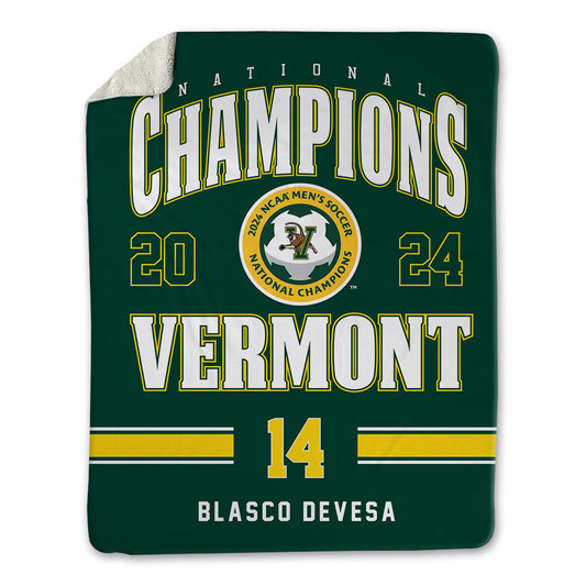 UVM - NCAA Men's Soccer : Marcos Blasco Devesa - National Champs Blanket-0