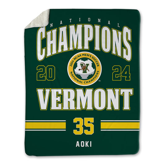UVM - NCAA Men's Soccer : Rui Aoki - National Champs Blanket-0