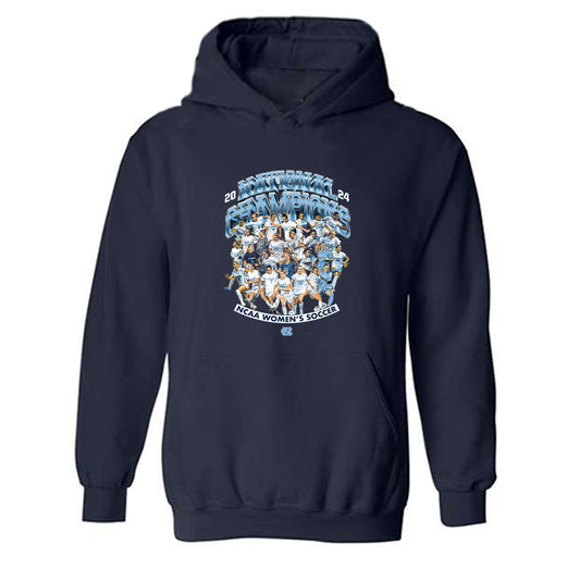 UNC - NCAA Women's Soccer : Aven Alvarez - National Champs Team Collage Hooded Sweatshirt-0