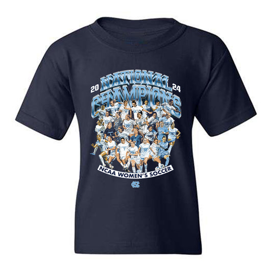 UNC - NCAA Women's Soccer : Ella Smith - National Champs Team Collage Youth T-Shirt-0