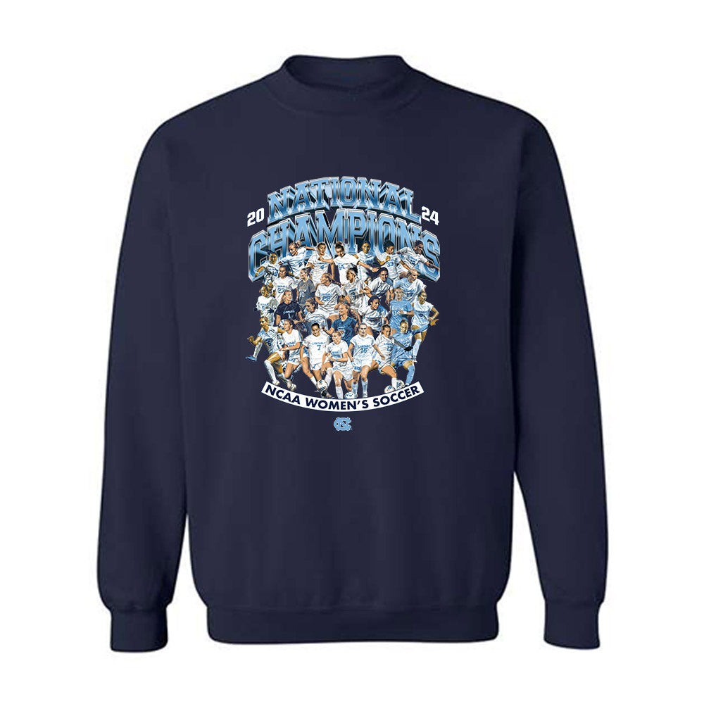 UNC - NCAA Women's Soccer : Olivia Thomas - National Champs Team Collage Crewneck Sweatshirt-0