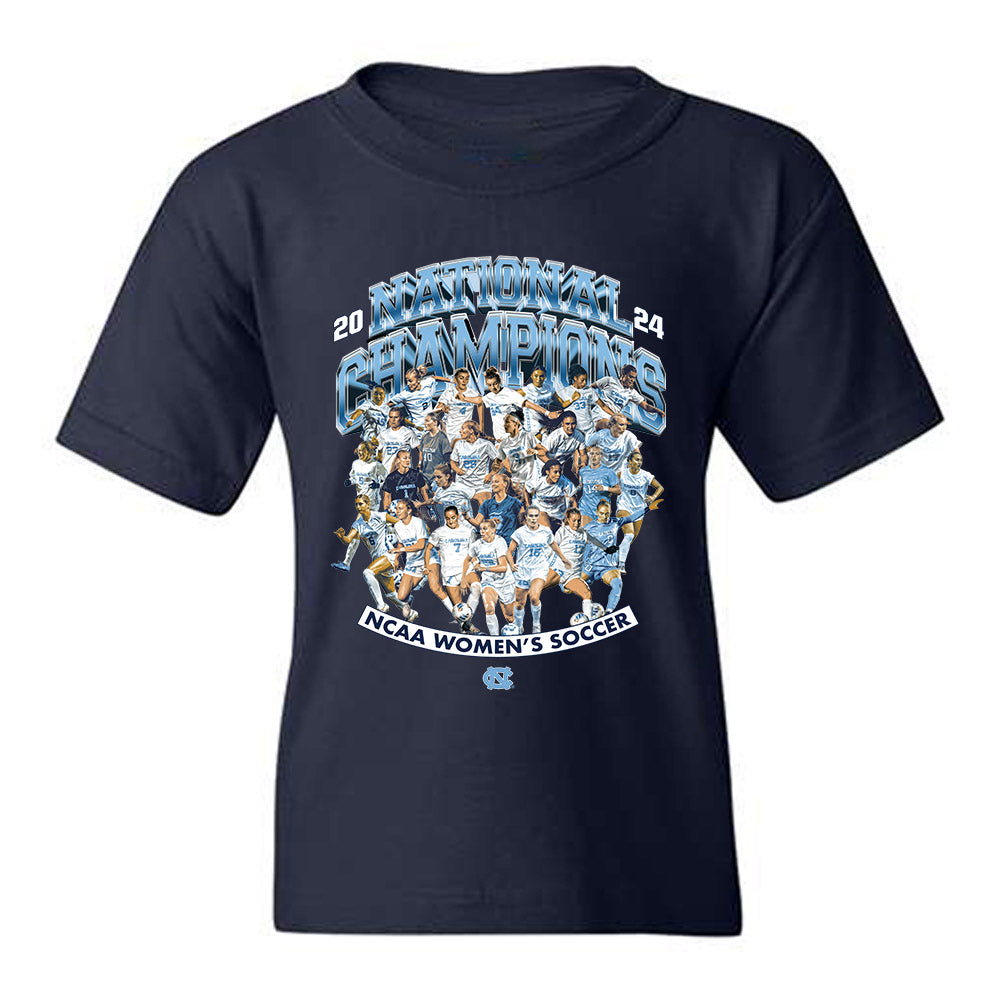 UNC - NCAA Women's Soccer : Olivia Thomas - National Champs Team Collage Youth T-Shirt-0
