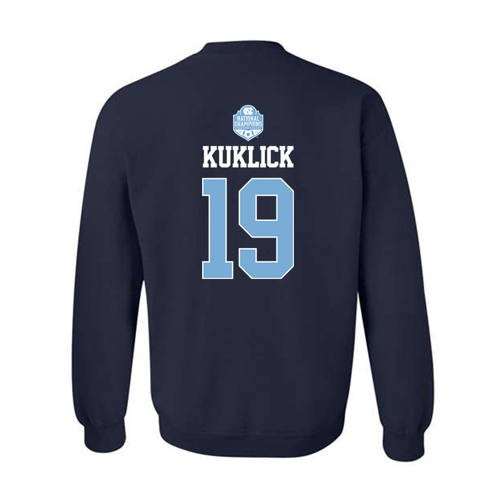 UNC - NCAA Women's Soccer : Leah Kuklick - Champs Classic Shersey Crewneck Sweatshirt-1