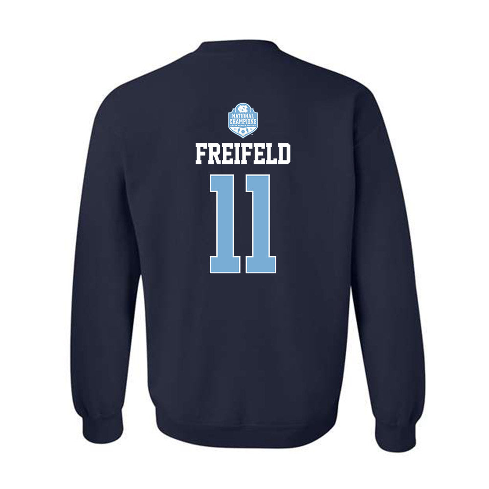 UNC - NCAA Women's Soccer : Eres Freifeld - Champs Classic Shersey Crewneck Sweatshirt-1