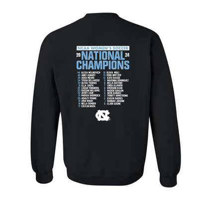 UNC - NCAA Women's Soccer : Ella Smith - National Champs Roster Shirt Crewneck Sweatshirt-1
