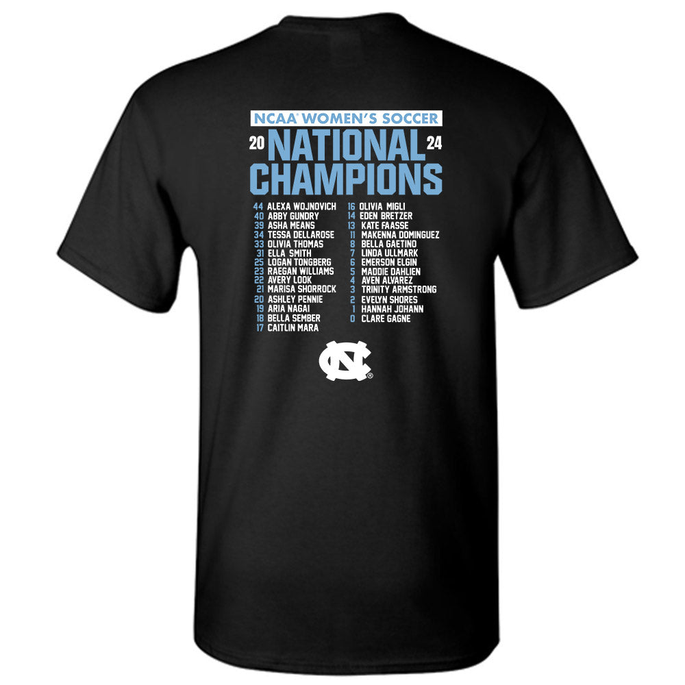 UNC - NCAA Women's Soccer : Olivia Thomas - National Champs Roster Shirt T-Shirt-1