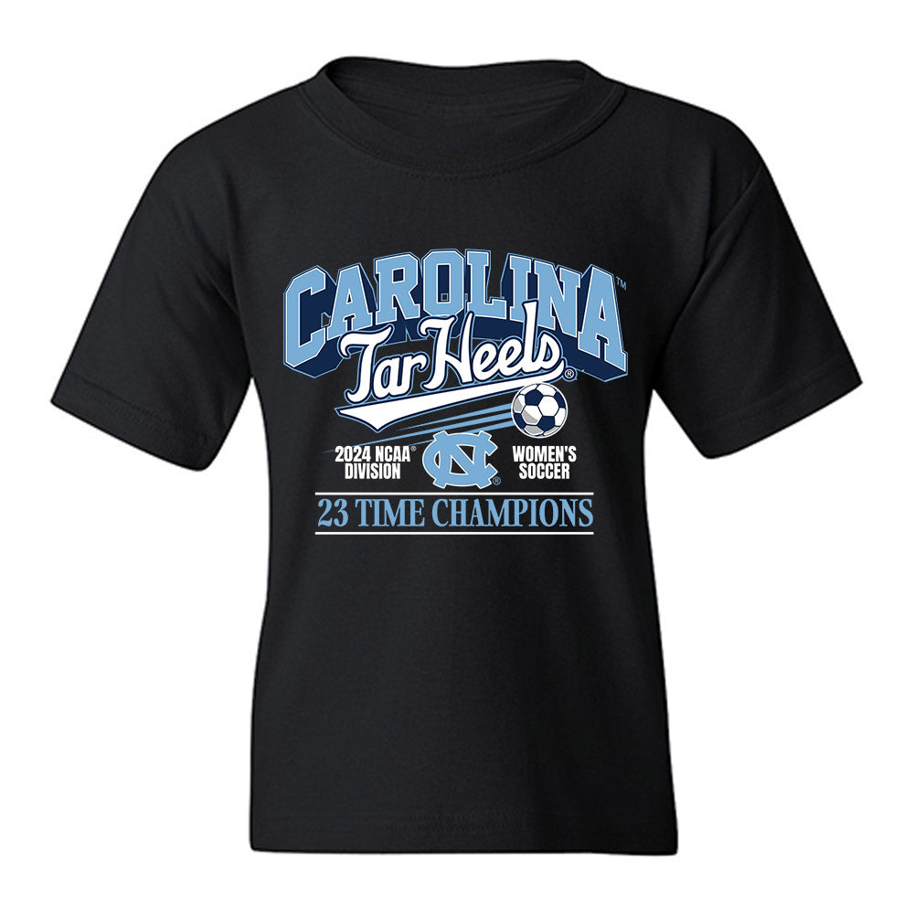 UNC - NCAA Women's Soccer : Olivia Thomas - Vintage Black Championship Youth T-Shirt-0