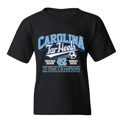 UNC - NCAA Women's Soccer : Cali ONeill - Vintage Black Championship Youth T-Shirt-0