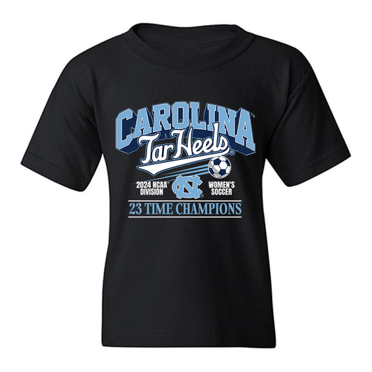 UNC - NCAA Women's Soccer : Ashley Pennie - Vintage Black Championship Youth T-Shirt-0