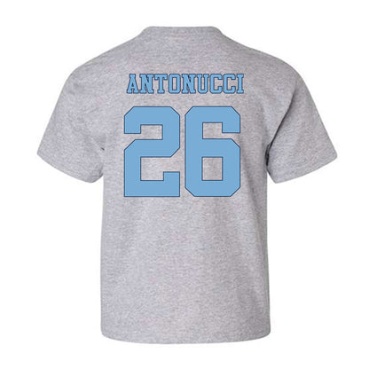 UNC - NCAA Women's Soccer : Scottie Antonucci - Vintage Gray Championship Youth T-Shirt-1