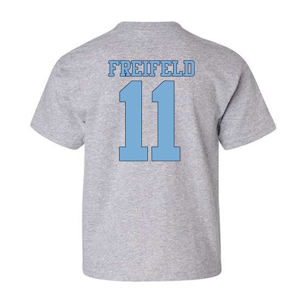 UNC - NCAA Women's Soccer : Eres Freifeld - Vintage Gray Championship Youth T-Shirt-1