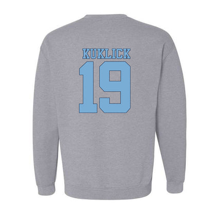UNC - NCAA Women's Soccer : Leah Kuklick - Vintage Gray Championship Crewneck Sweatshirt-1
