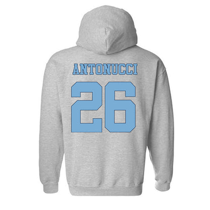 UNC - NCAA Women's Soccer : Scottie Antonucci - Vintage Gray Championship Hooded Sweatshirt-1