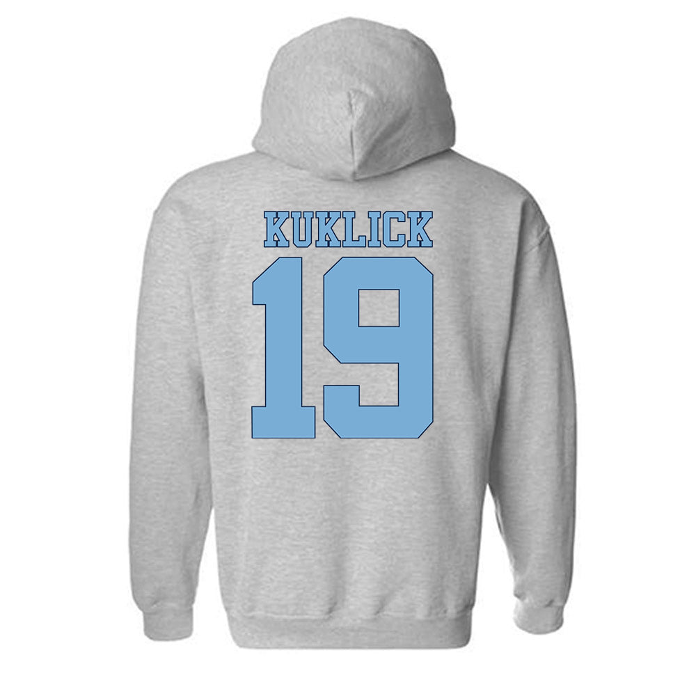 UNC - NCAA Women's Soccer : Leah Kuklick - Vintage Gray Championship Hooded Sweatshirt-1