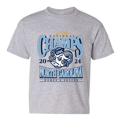 UNC - NCAA Women's Soccer : Cali ONeill - Vintage Gray Championship Youth T-Shirt-0