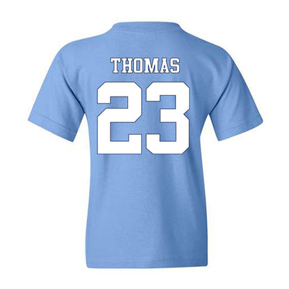 UNC - NCAA Women's Soccer : Olivia Thomas - Vintage Carolina Blue Championship Youth T-Shirt-1