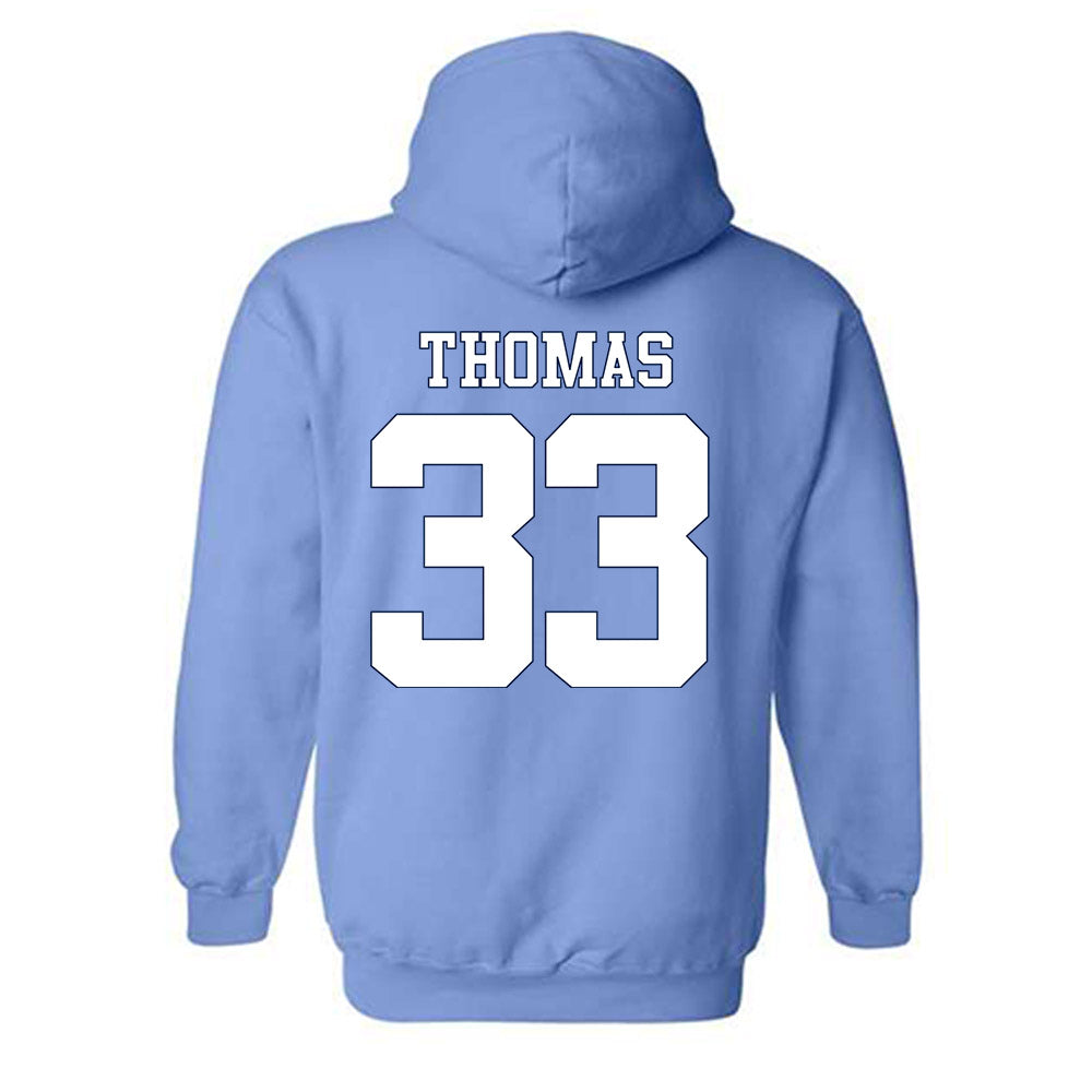 UNC - NCAA Women's Soccer : Olivia Thomas - Vintage Carolina Blue Championship Hooded Sweatshirt-1
