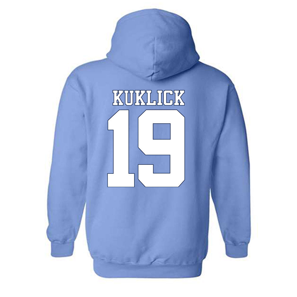 UNC - NCAA Women's Soccer : Leah Kuklick - Vintage Carolina Blue Championship Hooded Sweatshirt-1