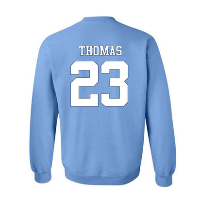 UNC - NCAA Women's Soccer : Olivia Thomas - Vintage Carolina Blue Championship Crewneck Sweatshirt-1