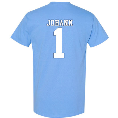 UNC - NCAA Women's Soccer : Hannah Johann - Vintage Carolina Blue Championship T-Shirt-1