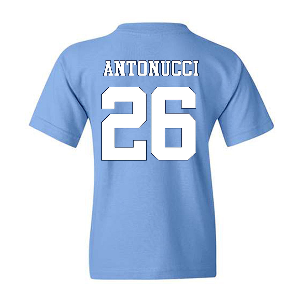 UNC - NCAA Women's Soccer : Scottie Antonucci - Vintage Carolina Blue Championship Youth T-Shirt-1
