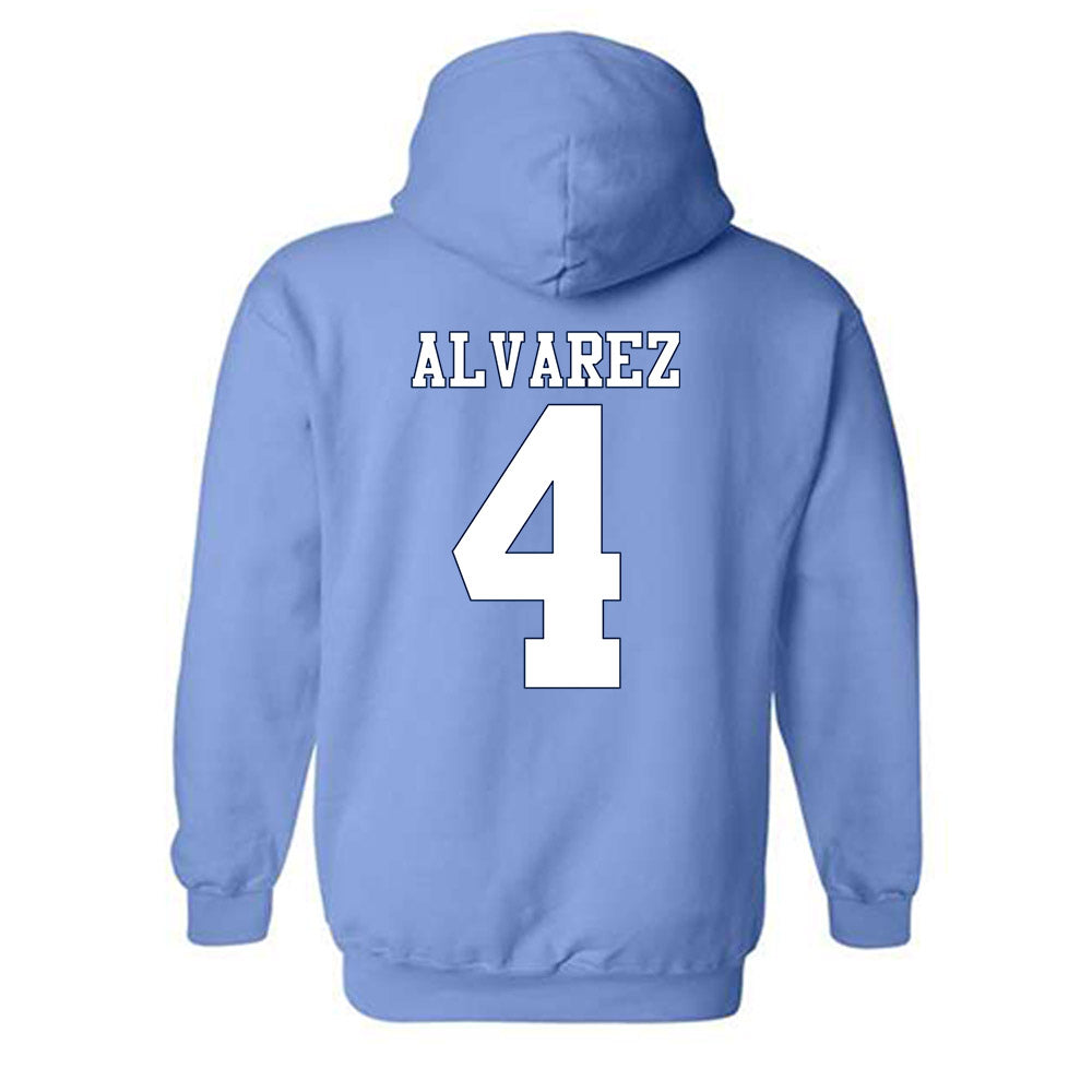 UNC - NCAA Women's Soccer : Aven Alvarez - Vintage Carolina Blue Championship Hooded Sweatshirt-1