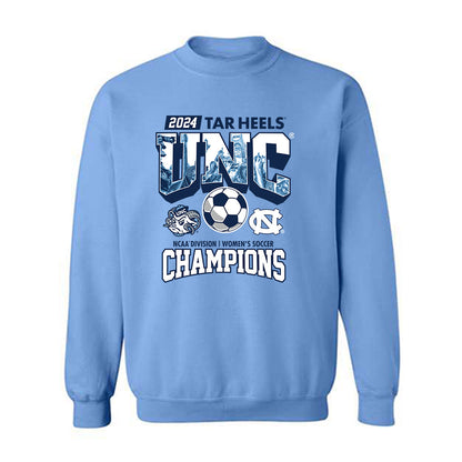 UNC - NCAA Women's Soccer : Olivia Thomas - Vintage Carolina Blue Championship Crewneck Sweatshirt-0