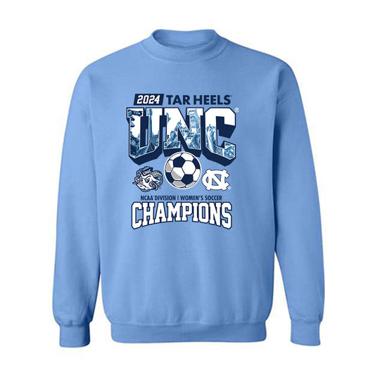 UNC - NCAA Women's Soccer : Leah Kuklick - Vintage Carolina Blue Championship Crewneck Sweatshirt-0