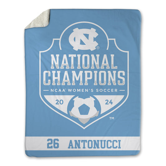 UNC - NCAA Women's Soccer : Scottie Antonucci - National Champs v1 Blanket-0