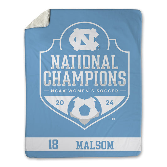 UNC - NCAA Women's Soccer : Lauren Malsom - National Champs v1 Blanket-0