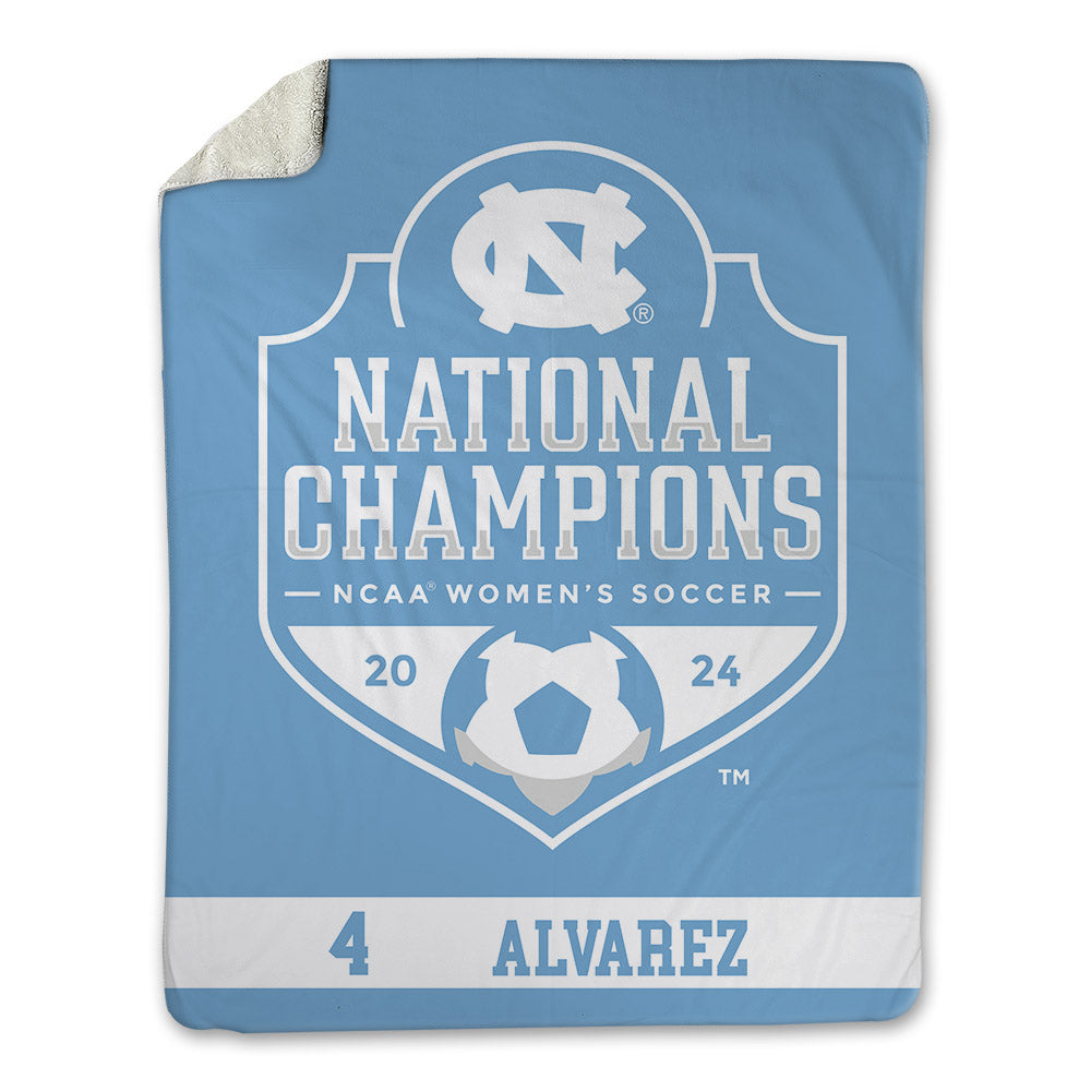 UNC - NCAA Women's Soccer : Aven Alvarez - National Champs v1 Blanket-0