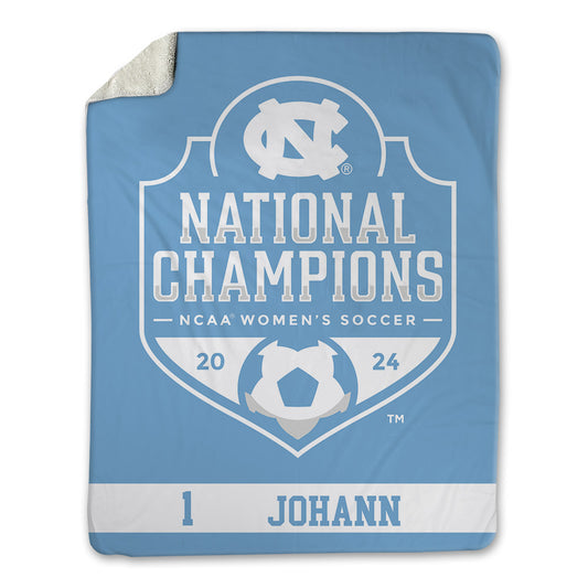 UNC - NCAA Women's Soccer : Hannah Johann - National Champs v1 Blanket-0
