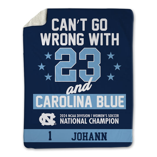 UNC - NCAA Women's Soccer : Hannah Johann - National Champs v3 Blanket-0